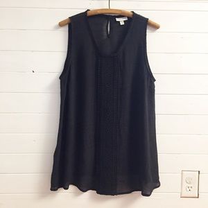 Liz Lange Maternity Black Gauze Sleeveless L